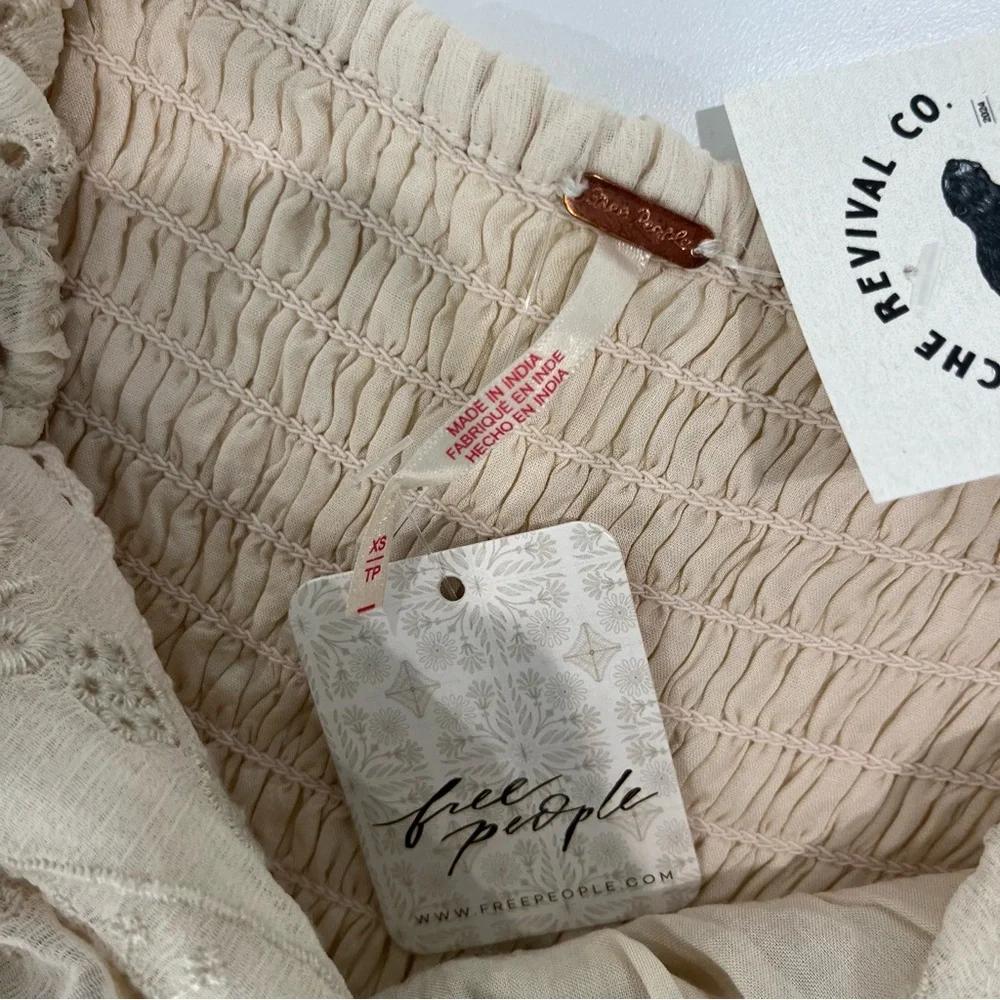 FREE PEOPLE Malina Maxi Cream Lace Babydoll Bohemian Dress NWT | Women’s xs